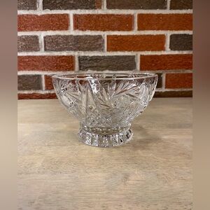 German Cut‎ Glass Footed Crystal Bowl/Candy Dish Pinwheel Design